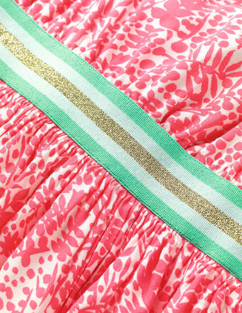 Waistband Woven Dress - White/Bright Pink Shadow Bloom Waistband Woven Dress - White/Bright Pink Shadow Bloom