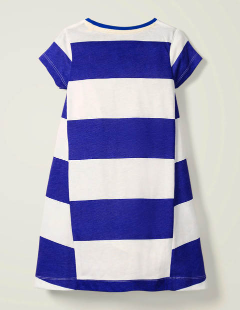 Stripe Jersey Dress - White/Bright Blue Stripe Jersey Dress - White/Bright Blue