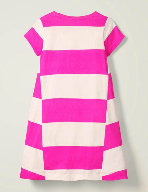 Stripe Jersey Dress - White/ Pop Pansy Pink Stripe Jersey Dress - White/ Pop Pansy Pink