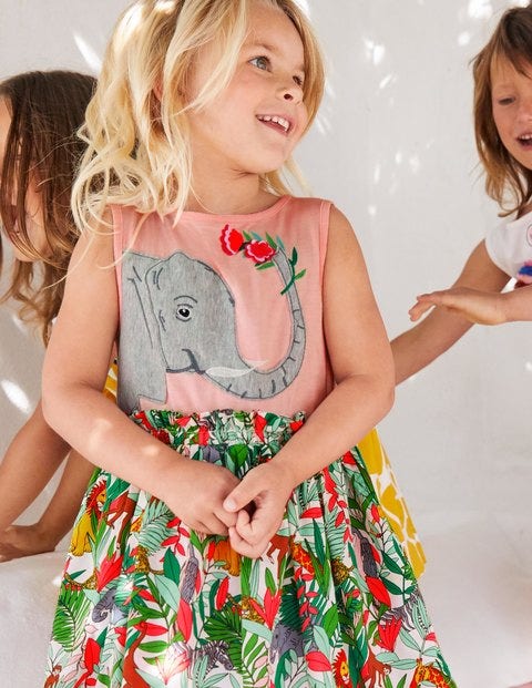 Kleid Mit Safari-Applikation - Bunt, Dschungel Kleid Mit Safari-Applikation - Bunt, Dschungel