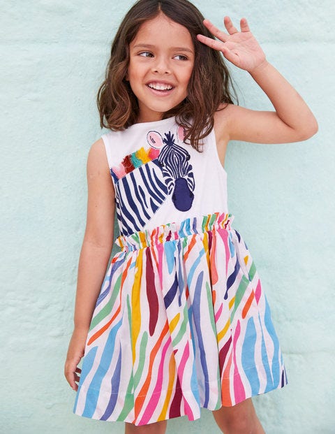Safari Appliqué Dress - Multi Zebra Safari Appliqué Dress - Multi Zebra