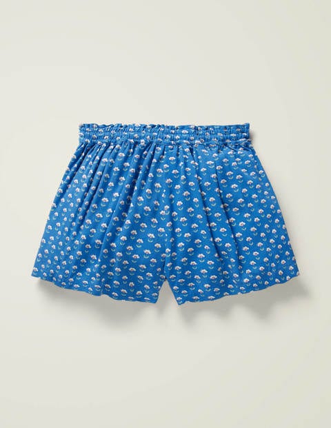 Bedruckte Culotte - Blau, Holzschnittmuster Bedruckte Culotte - Blau, Holzschnittmuster
