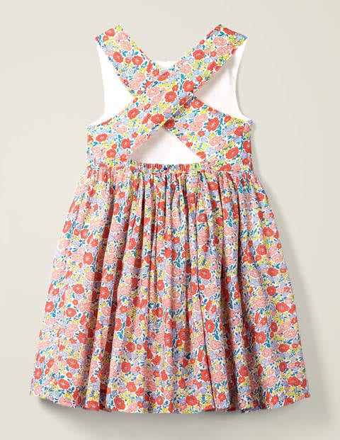 Kleid mit überkreuzten Rückenträgern - Bunt, Blumenbeet