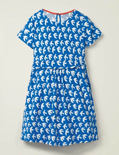 Robe Amelie Mini-Moi - Bleu audacieux et martinet blanc Robe Amelie Mini-Moi - Bleu audacieux et martinet blanc