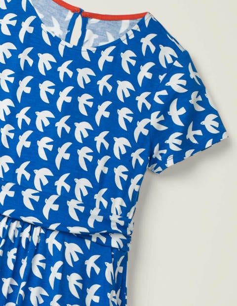 Robe Amelie Mini-Moi - Bleu audacieux et martinet blanc Robe Amelie Mini-Moi - Bleu audacieux et martinet blanc