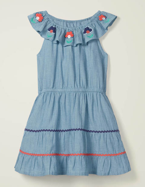 Besticktes Kleid Mit Zackenlitzen - Faux-Uni Besticktes Kleid Mit Zackenlitzen - Faux-Uni
