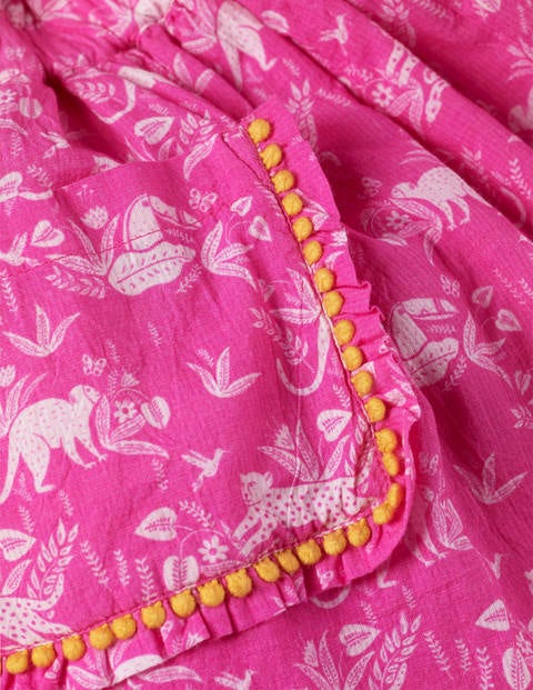 Pom Pocket Skirt - Pop Pansy Pink Tropical Toile Pom Pocket Skirt - Pop Pansy Pink Tropical Toile