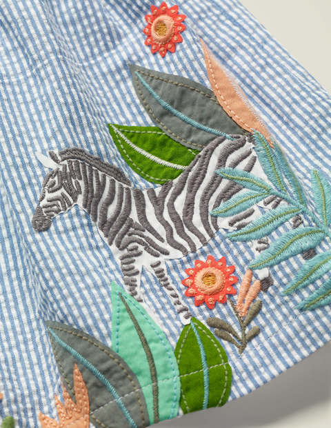 Zebra Embroidered Woven Skirt - Seascape Blue Zebra Zebra Embroidered Woven Skirt - Seascape Blue Zebra