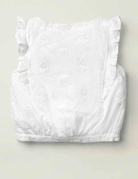 Tie Front Woven Top - White Tie Front Woven Top - White