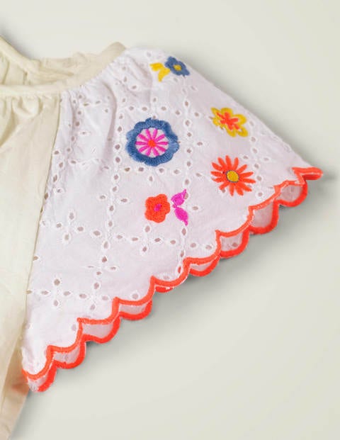 Floral Embroidered Woven Top - White Floral Embroidered Woven Top - White