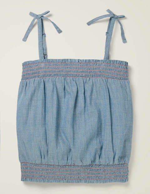 Top tissé avec lien à nouer - Chambray Top tissé avec lien à nouer - Chambray