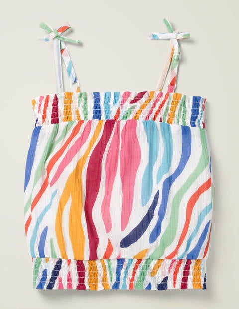 Strappy Bow Woven Top - Multi Zebra Strappy Bow Woven Top - Multi Zebra