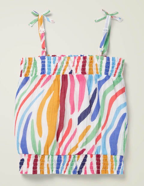 Strappy Bow Woven Top - Multi Zebra Strappy Bow Woven Top - Multi Zebra