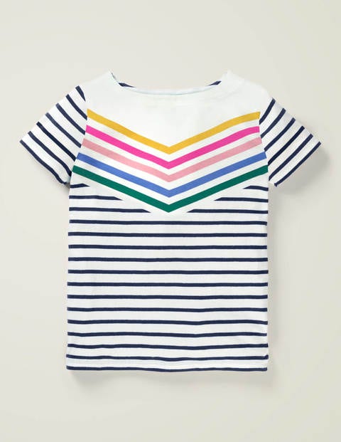 Short-sleeved Breton - Rainbow Chevron Stripe Short-sleeved Breton - Rainbow Chevron Stripe