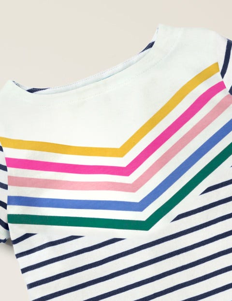 Short-sleeved Breton - Rainbow Chevron Stripe Short-sleeved Breton - Rainbow Chevron Stripe