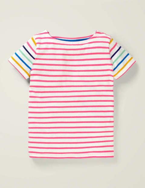 Short-Sleeved Breton - Bright Camelia Pink/ White Short-Sleeved Breton - Bright Camelia Pink/ White