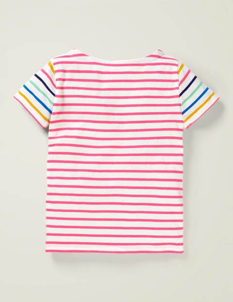 Short-Sleeved Breton - Bright Camelia Pink/ White Short-Sleeved Breton - Bright Camelia Pink/ White