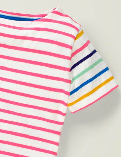 Short-Sleeved Breton - Bright Camelia Pink/ White Short-Sleeved Breton - Bright Camelia Pink/ White