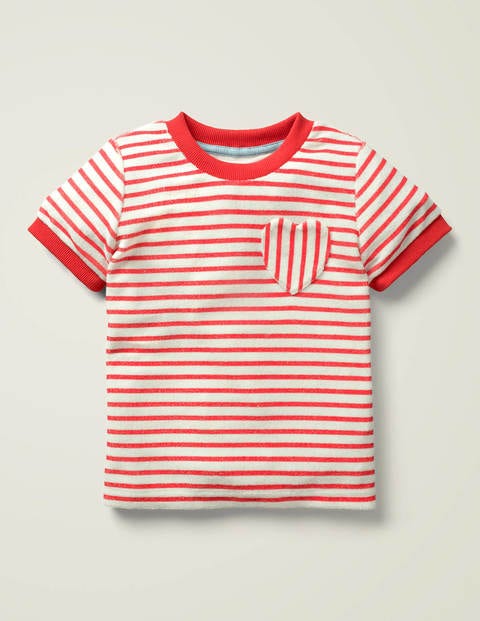 Towelling T-shirt - White/Summer Poppy Red Towelling T-shirt - White/Summer Poppy Red