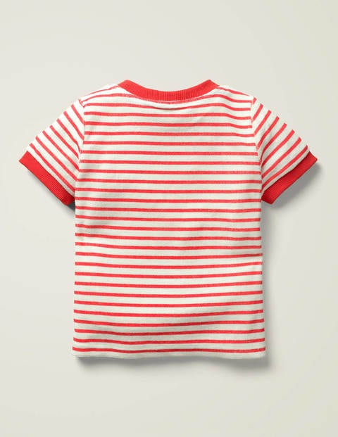 Towelling T-shirt - White/Summer Poppy Red Towelling T-shirt - White/Summer Poppy Red
