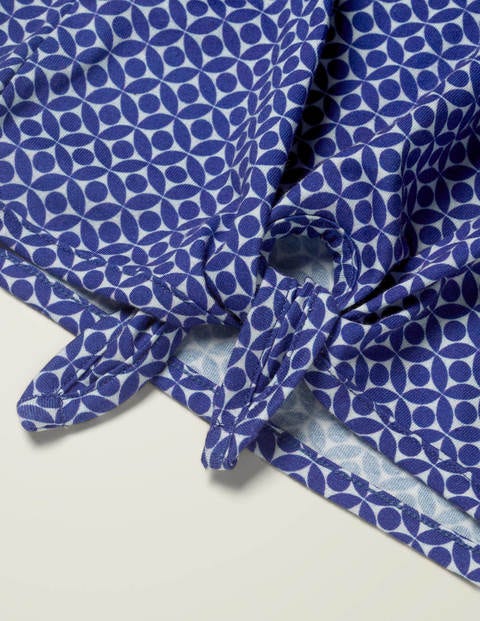 Oberteil Zum Binden - Hellblau, Geometrisches Diamantmuster Oberteil Zum Binden - Hellblau, Geometrisches Diamantmuster