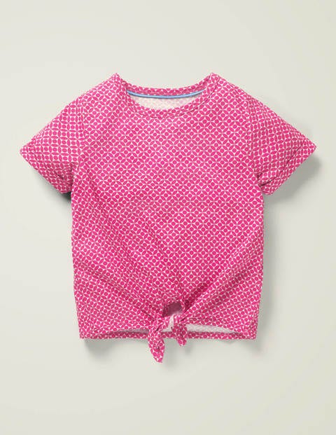 Tie-Front Top - Pop Pansy Diamond Geo Tie-Front Top - Pop Pansy Diamond Geo