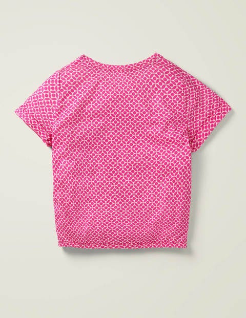 Tie-Front Top - Pop Pansy Diamond Geo Tie-Front Top - Pop Pansy Diamond Geo