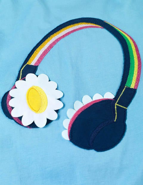 Music Flutter T-Shirt - Surfboard Blue Headphones Music Flutter T-Shirt - Surfboard Blue Headphones