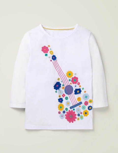 Music Flutter T-Shirt - White Floral Guitar Music Flutter T-Shirt - White Floral Guitar