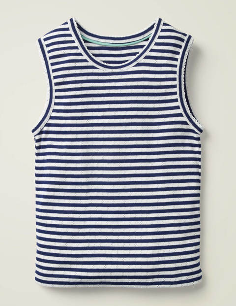 Picot Pointelle Vest - Indigo Navy/White Picot Pointelle Vest - Indigo Navy/White