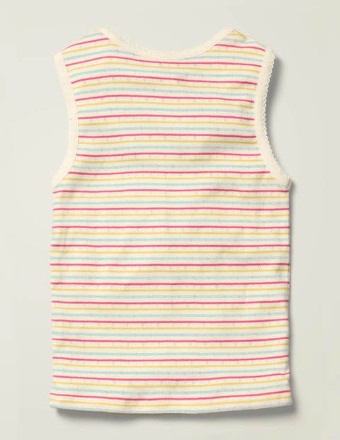 Picot Pointelle Tank - Multi Rainbow Stripe Picot Pointelle Tank - Multi Rainbow Stripe