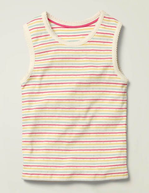 Picot Pointelle Tank - Multi Rainbow Stripe Picot Pointelle Tank - Multi Rainbow Stripe