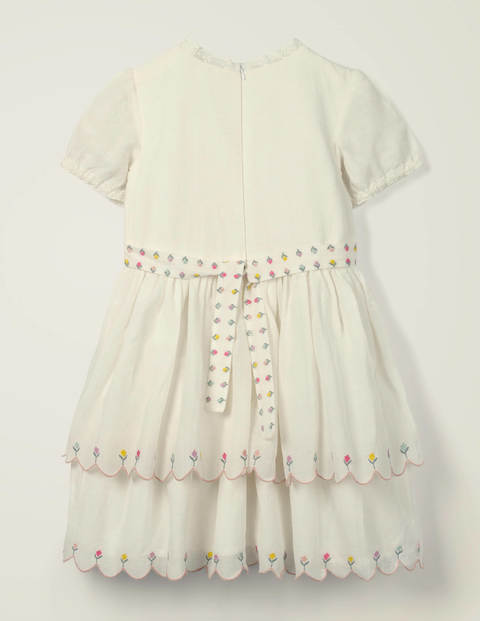 Embroidered Scallop Dress - Ivory Embroidered Scallop Dress - Ivory