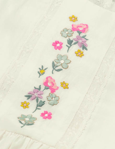 Embroidered Scallop Dress - Ivory Embroidered Scallop Dress - Ivory