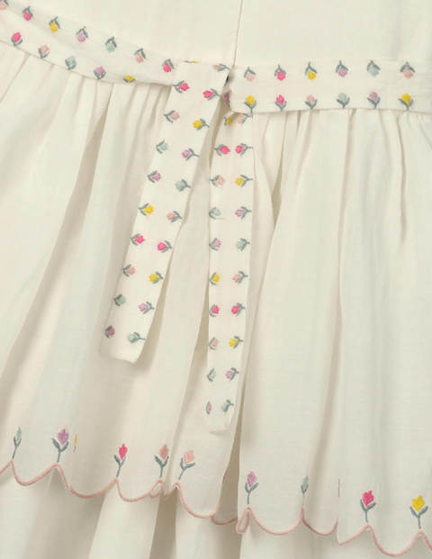 Embroidered Scallop Dress - Ivory Embroidered Scallop Dress - Ivory
