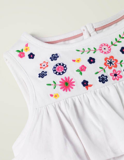Embroidered Top - White Embroidered Top - White