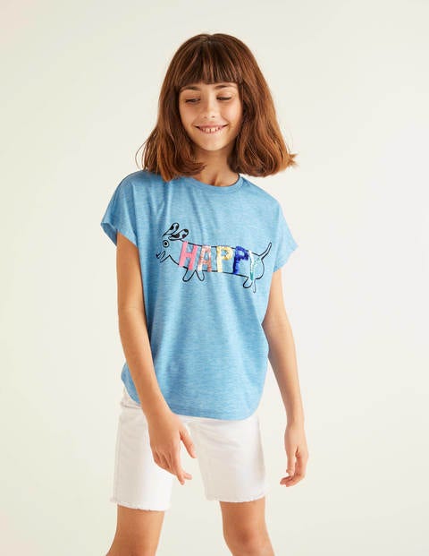 Sequin Change T-shirt - Surfboard Blue Sausage Dog Sequin Change T-shirt - Surfboard Blue Sausage Dog