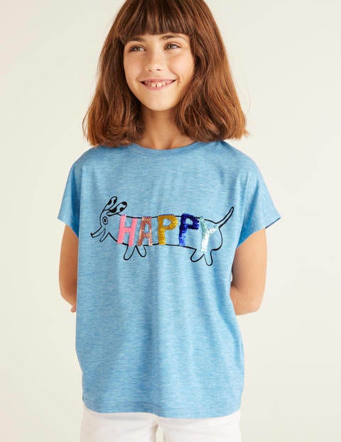 Sequin Change T-shirt - Surfboard Blue Sausage Dog Sequin Change T-shirt - Surfboard Blue Sausage Dog