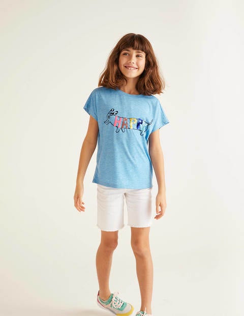 Sequin Change T-shirt - Surfboard Blue Sausage Dog Sequin Change T-shirt - Surfboard Blue Sausage Dog