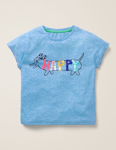 Sequin Change T-shirt - Surfboard Blue Sausage Dog Sequin Change T-shirt - Surfboard Blue Sausage Dog