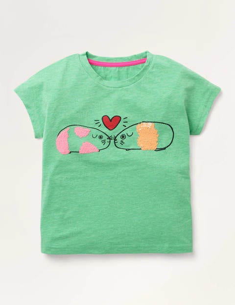 Sequin Change T-Shirt - Pea Green Guinea Pigs Sequin Change T-Shirt - Pea Green Guinea Pigs