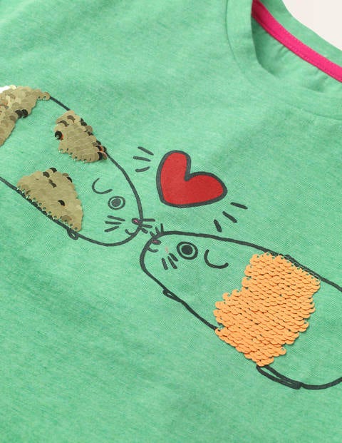 Sequin Change T-Shirt - Pea Green Guinea Pigs Sequin Change T-Shirt - Pea Green Guinea Pigs