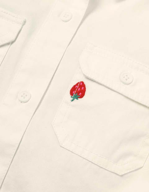 Strawberry Embroidered Shirt - White Strawberry Strawberry Embroidered Shirt - White Strawberry