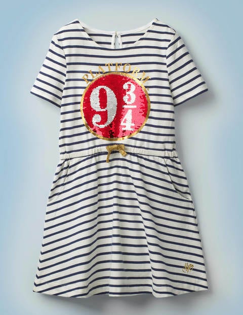 Platform 9¾ Sequin Dress - Ivory/College Blue Platform 9¾ Sequin Dress - Ivory/College Blue