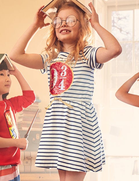 Platform 9¾ Sequin Dress - Ivory/College Blue Platform 9¾ Sequin Dress - Ivory/College Blue