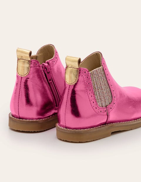 metallic chelsea boots