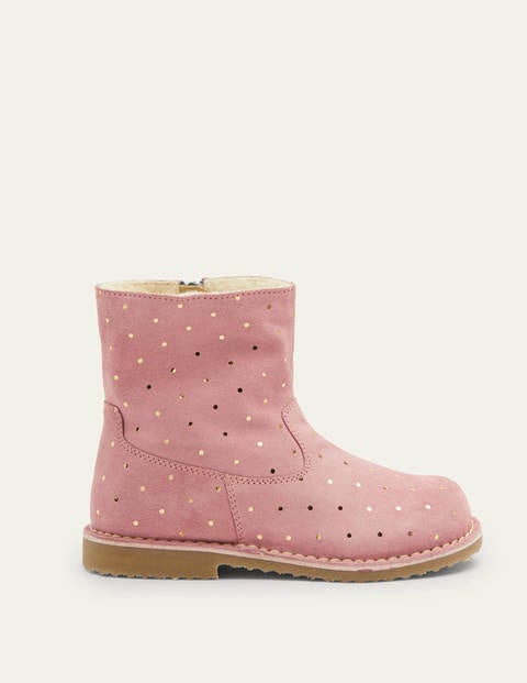 Bequeme niedrige Lederstiefel - Kirschblütenrosa Bequeme niedrige Lederstiefel - Kirschblütenrosa