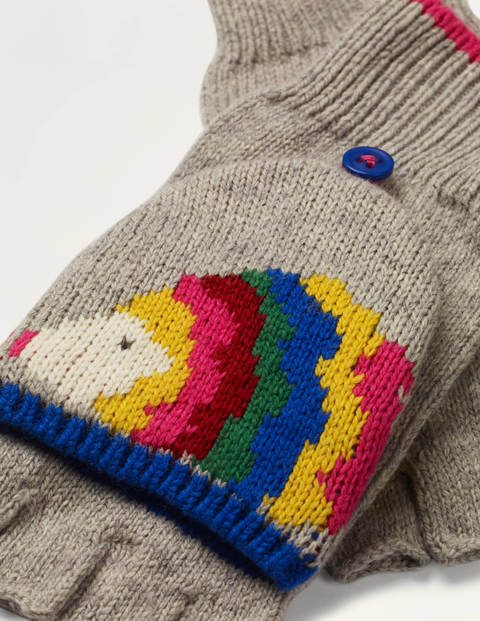 Fröhliche Fäustlinge mit Igel - Grau Meliert Fröhliche Fäustlinge mit Igel - Grau Meliert