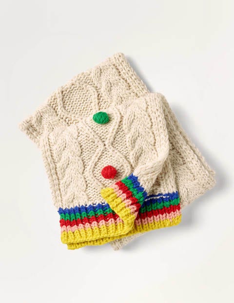 Chunky Knitted Scarf - Ecru Marl Chunky Knitted Scarf - Ecru Marl