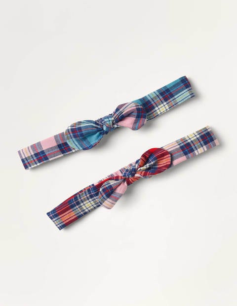 Bow Headbands 2 Pack - Multi Hotchpotch Check Bow Headbands 2 Pack - Multi Hotchpotch Check